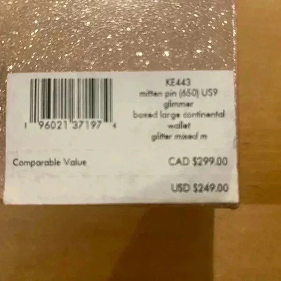 Kate Spade Full Zip Pink Glitter Wallet, NWT (box) - Picture 9 of 9